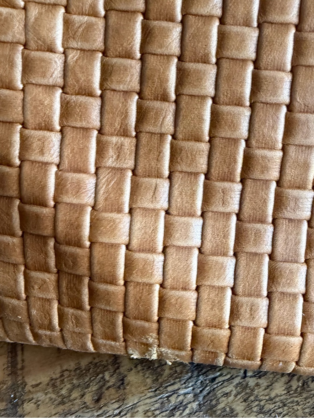 Clare V. Woven Leather Satchel Handbag in Cognac - Picture 3 of 13